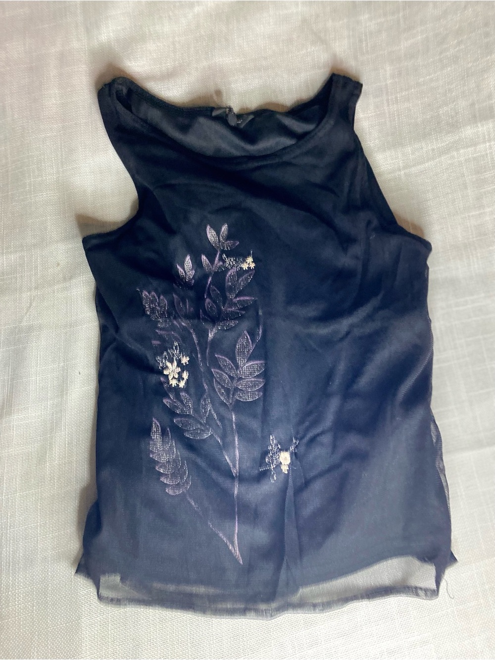 Monster girl size small Embroidered Black Floral Sleeveless Camisole